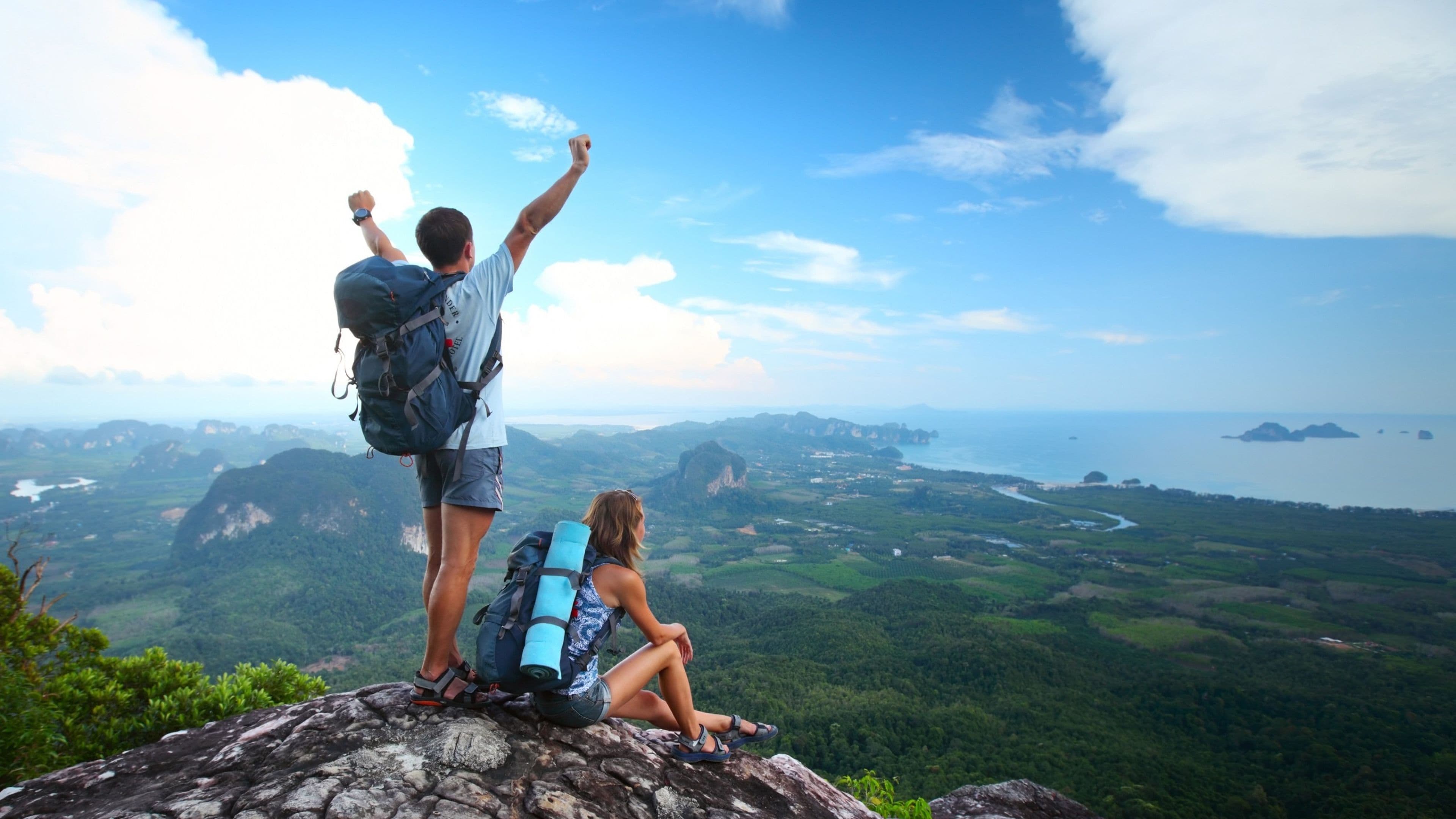 Group travelers exploring outdoors